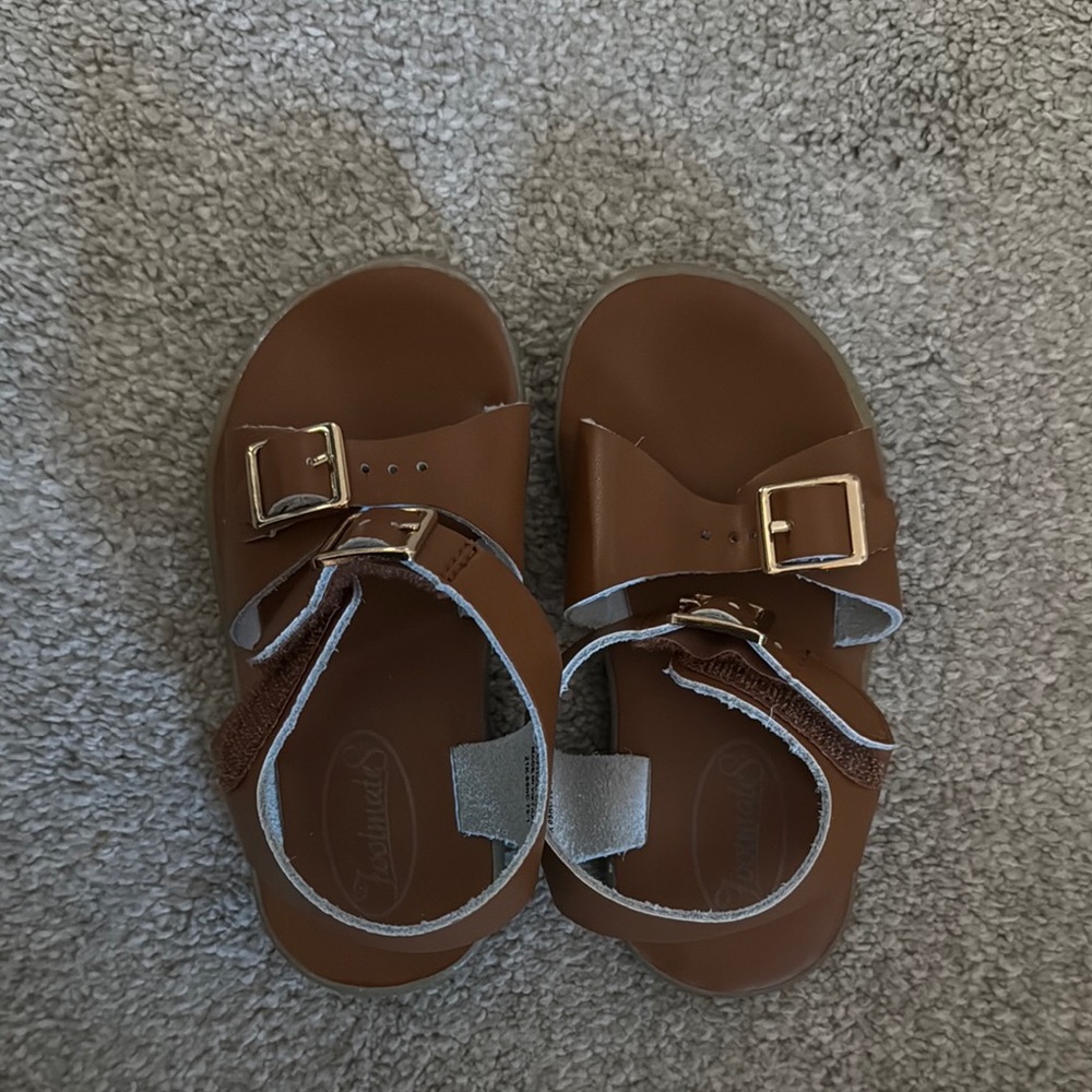 Brown Kids Sandals with Buckles
